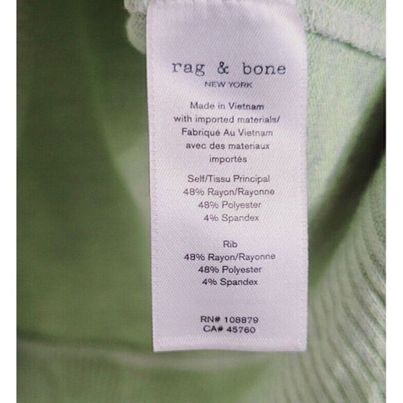 Rag & Bone Lime Green Knit Long Sleeve Mockneck Pullover Sweater Women Size S - Picture 4 of 8